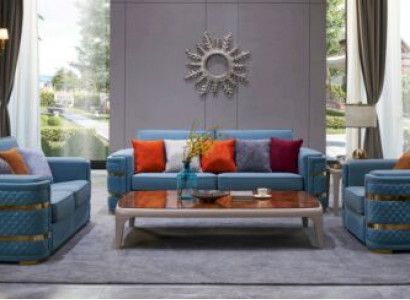 Klassische Sofa Polster 3+2+1 Sitzer Couchen Leder Sitz Garnitur Wohnzimmer